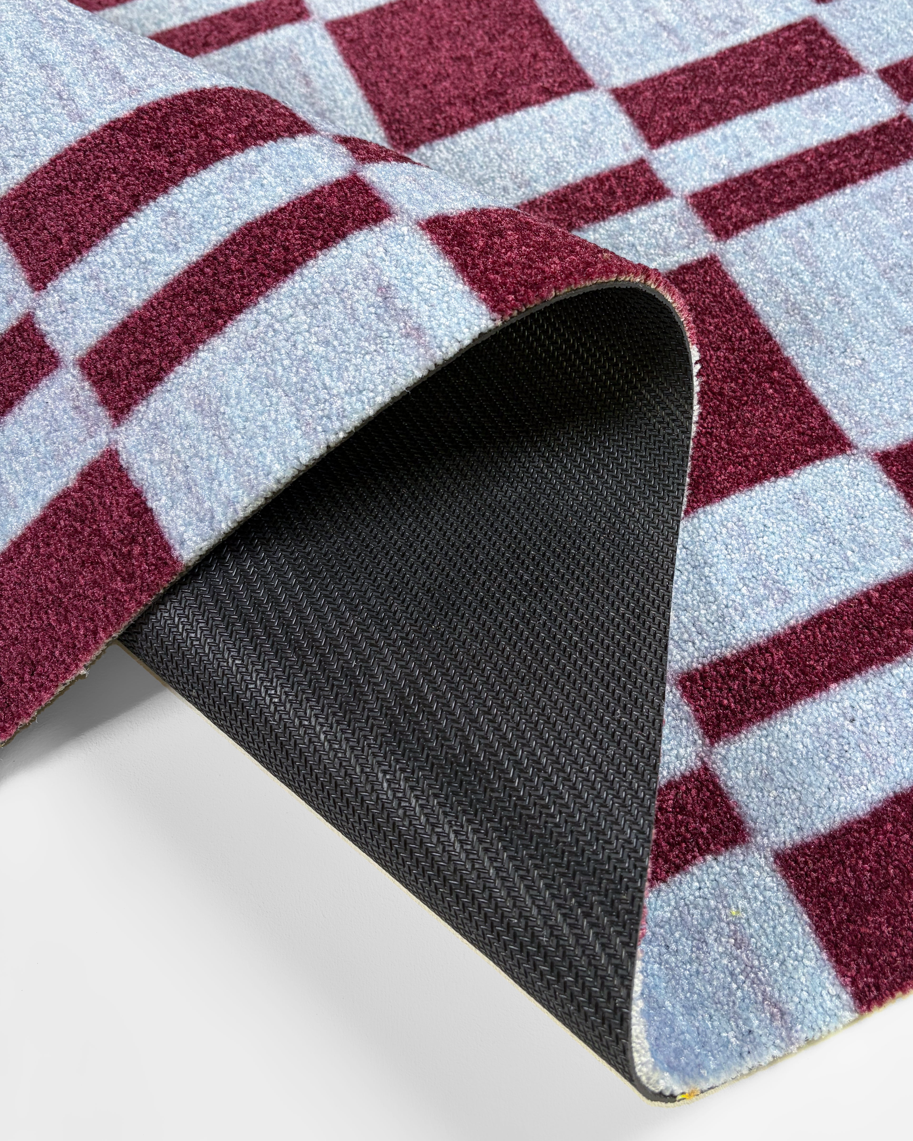 Custom Size Doormat Chalky Check Bordo Light Blue