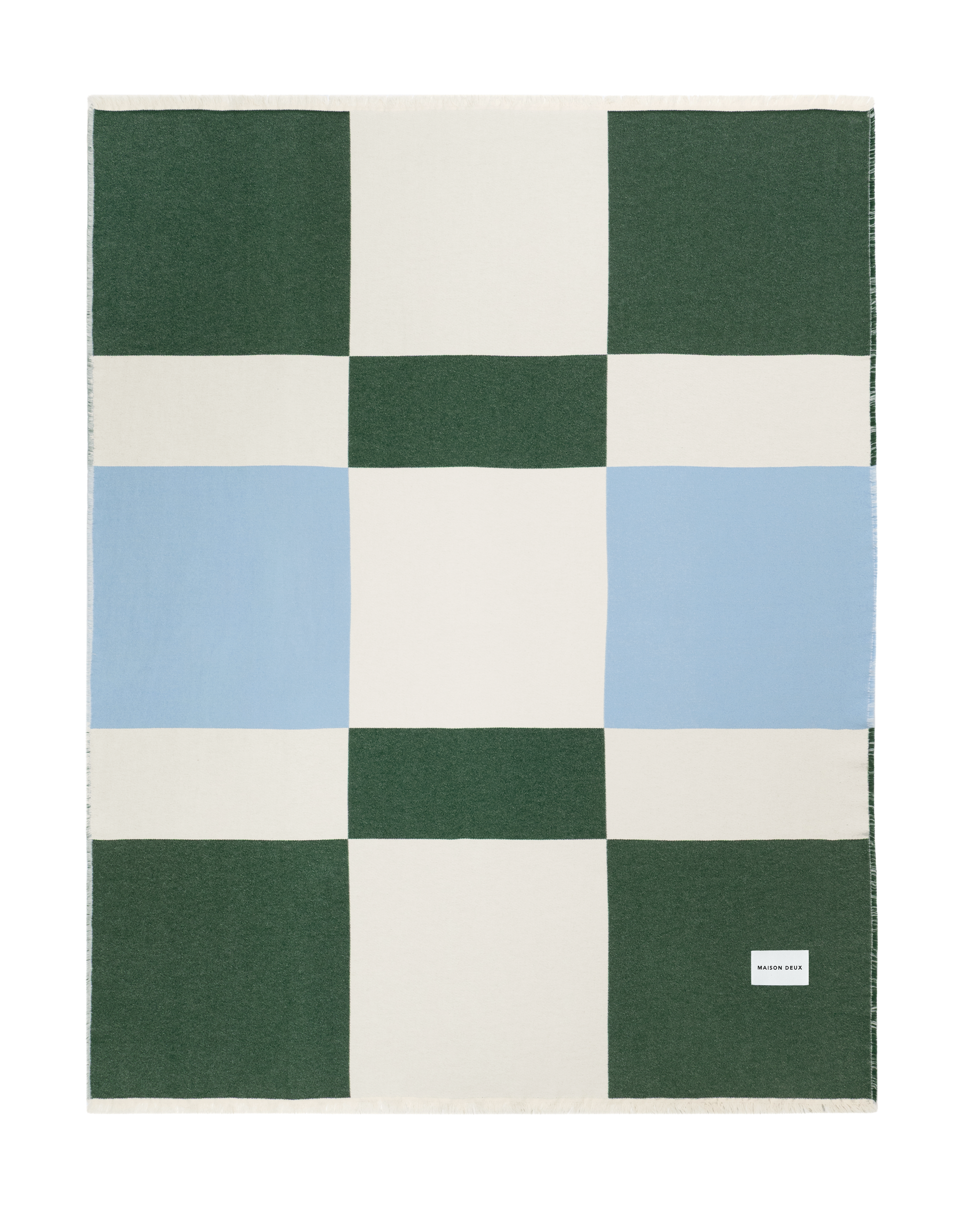 Check Bold Blanket Forest Blue