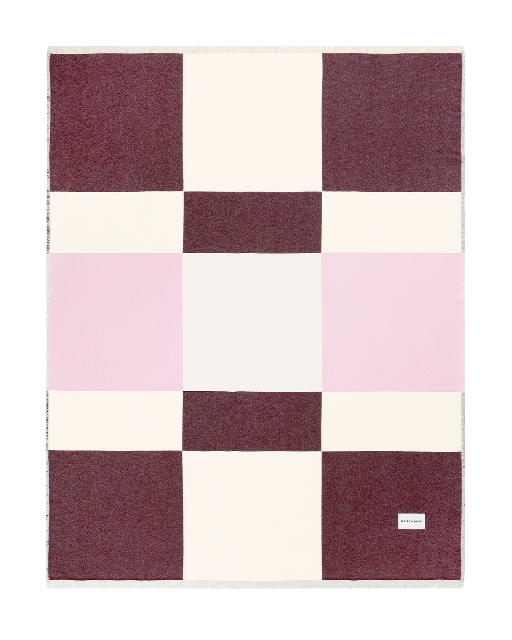 Check Bold Blanket Burgundy Pink