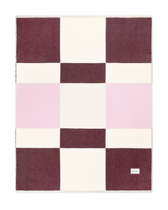 Check Bold Blanket Burgundy Pink