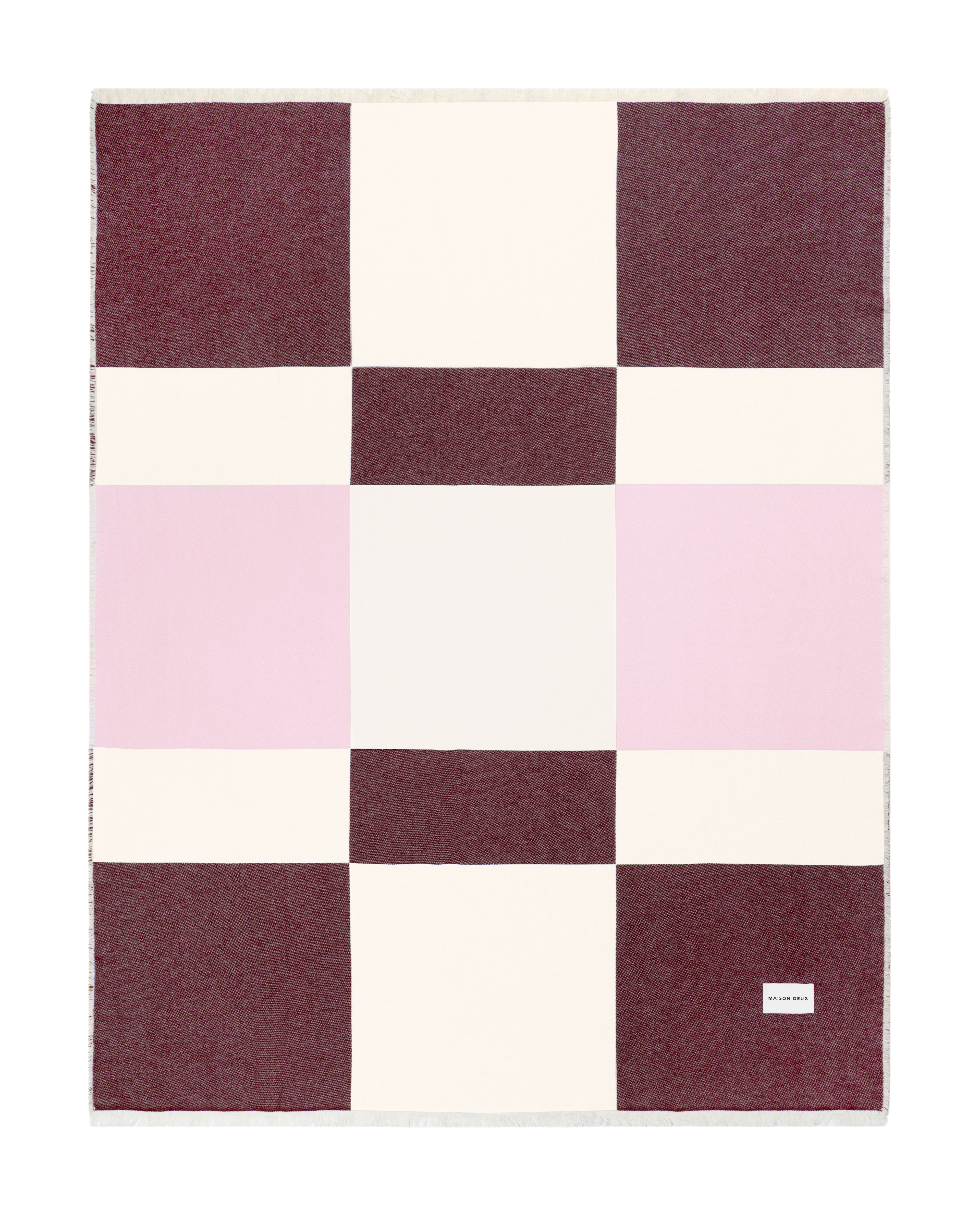 Check Bold Blanket Burgundy Pink