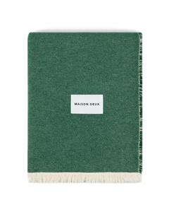 Check Bold Decke Waldgrün-Blau