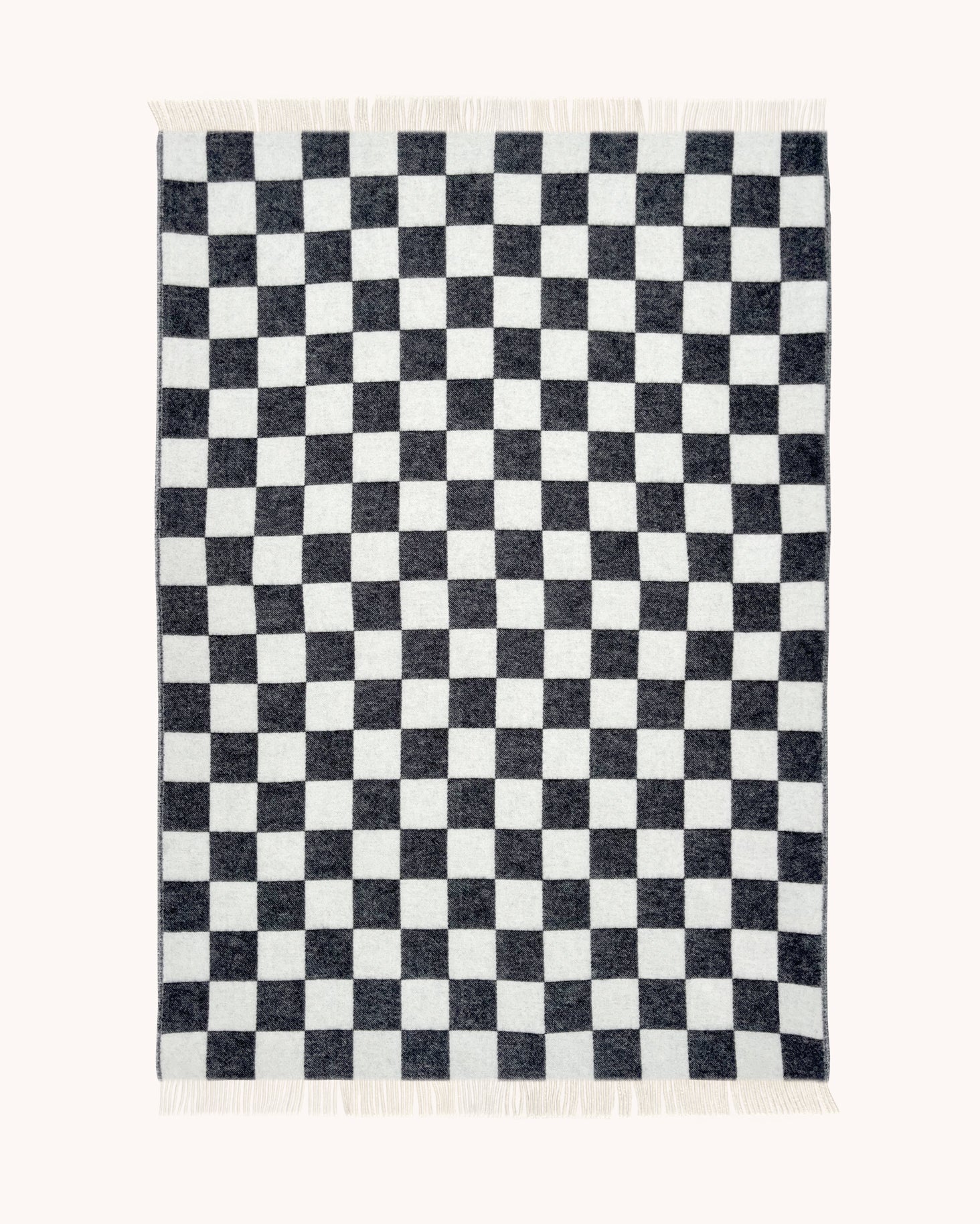 Checkerboard Throw Black White Wool