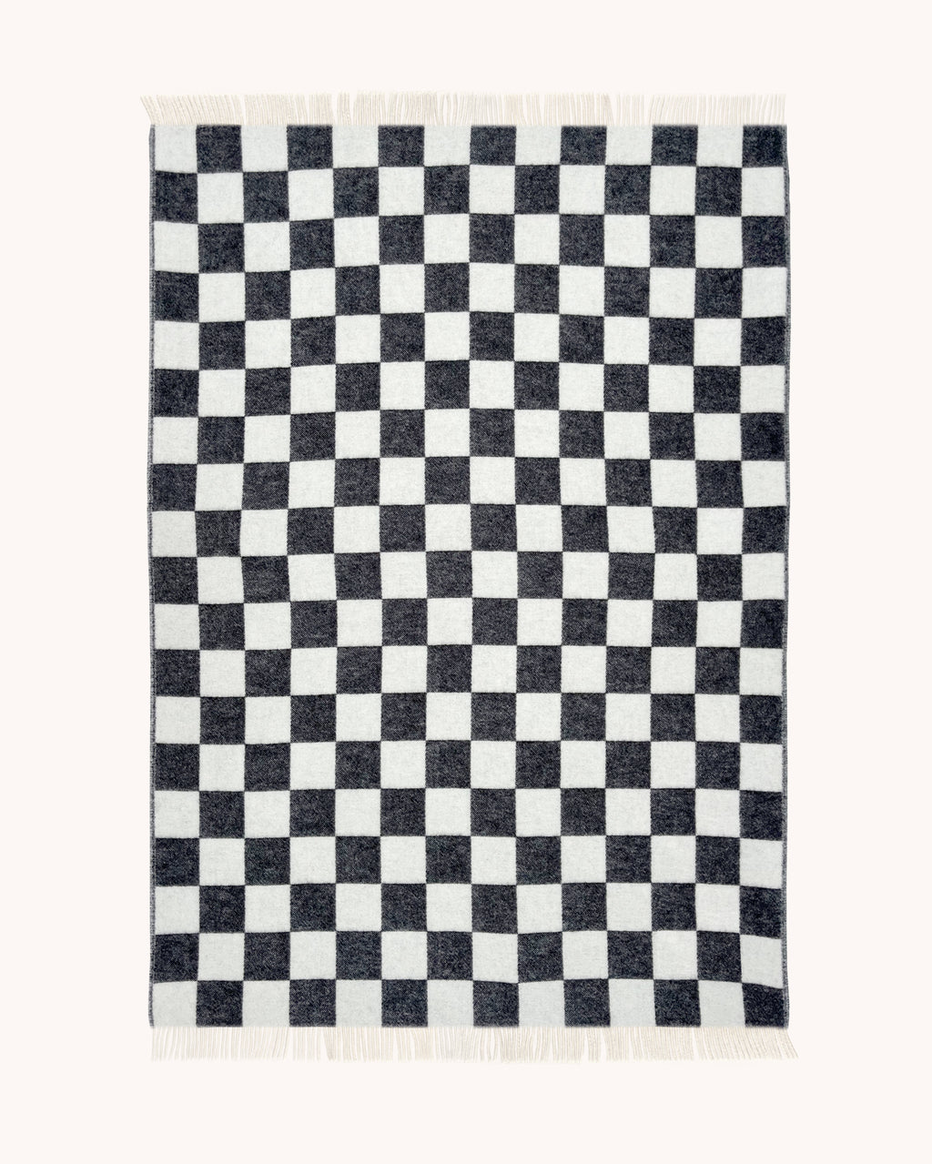 Checkerboard Throw Black White Wool