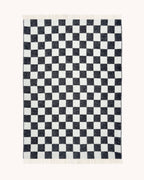 Checkerboard Throw Black White Wool