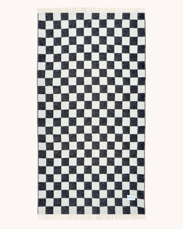 Checkerboard Blanket XL Black White