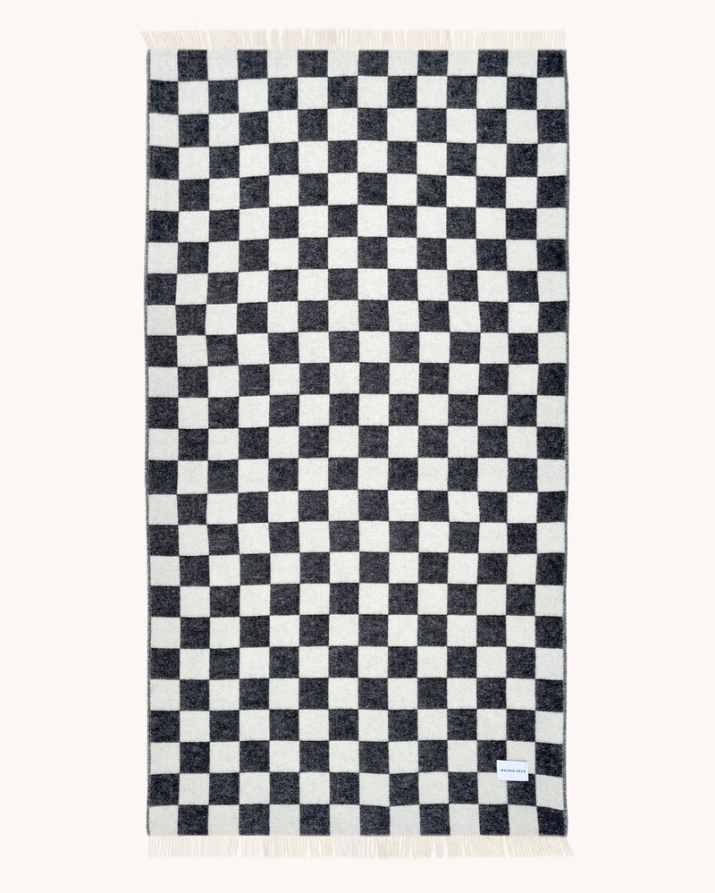 Checkerboard Blanket XL Black White