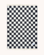 Checkerboard Throw Black White Wool