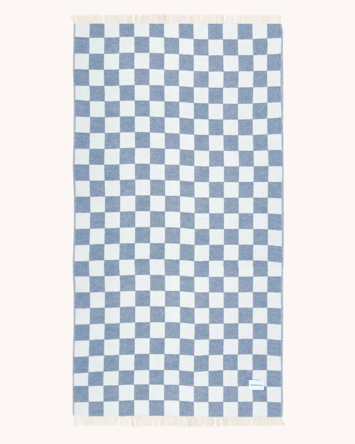 Checkerboard Blanket XL Denim White