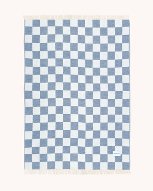 Checkerboard Blanket Wool - Denim Black