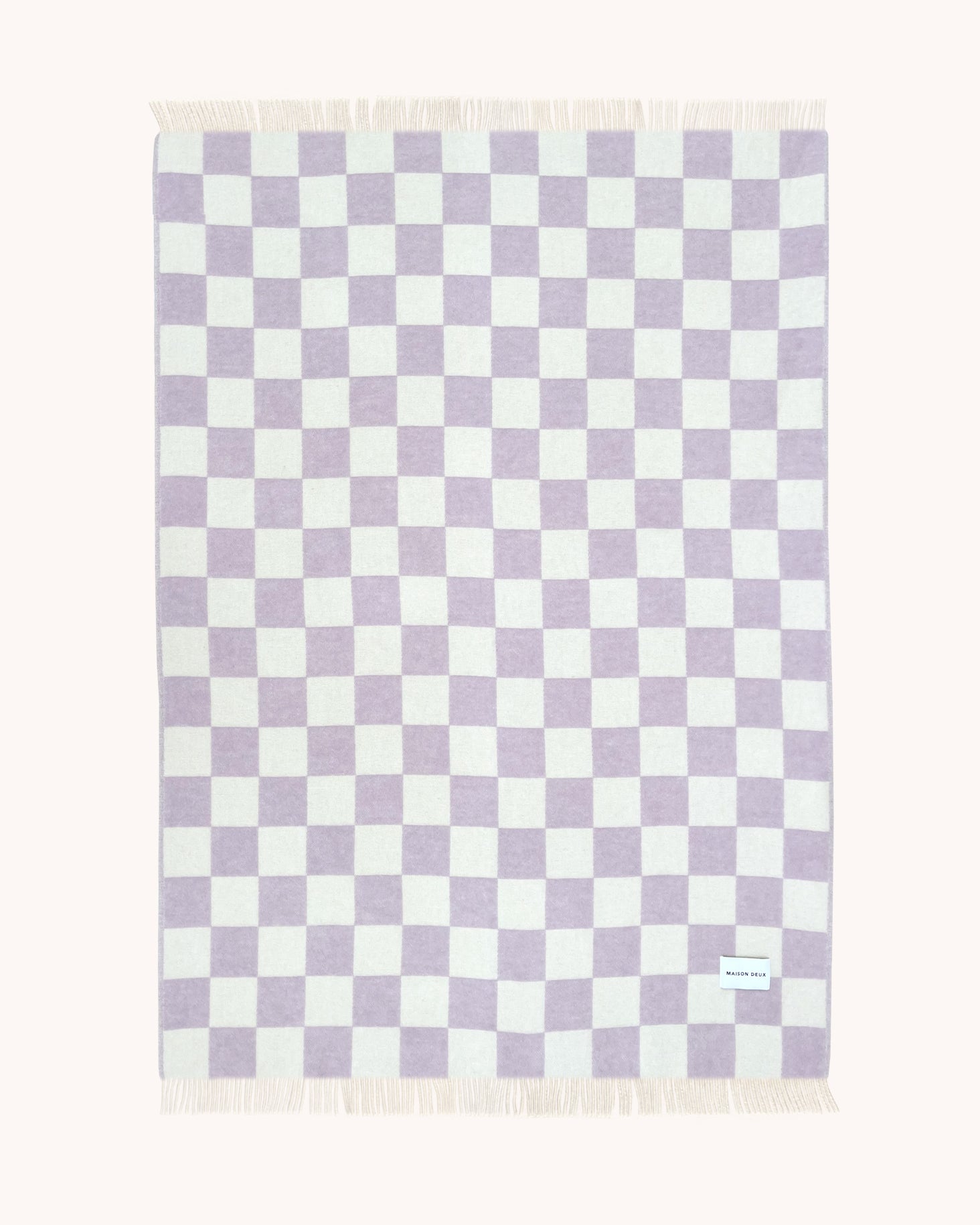 Checkerboard Blanket Lilac White