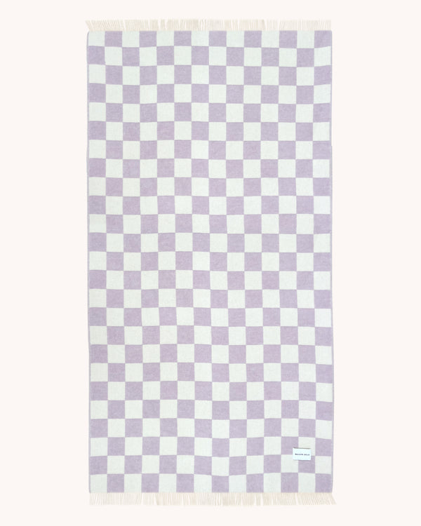 Couverture Damier XL Lilas Blanc