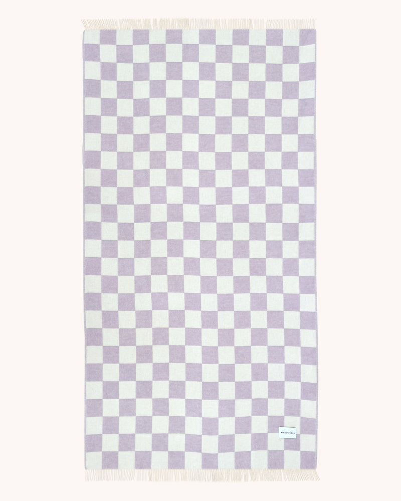 Checkerboard Blanket XL Lilac White