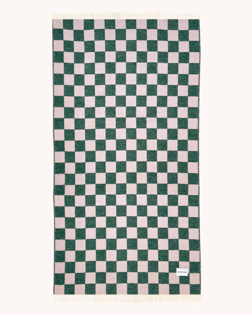 Checkerboard Blanket XL Green Pink