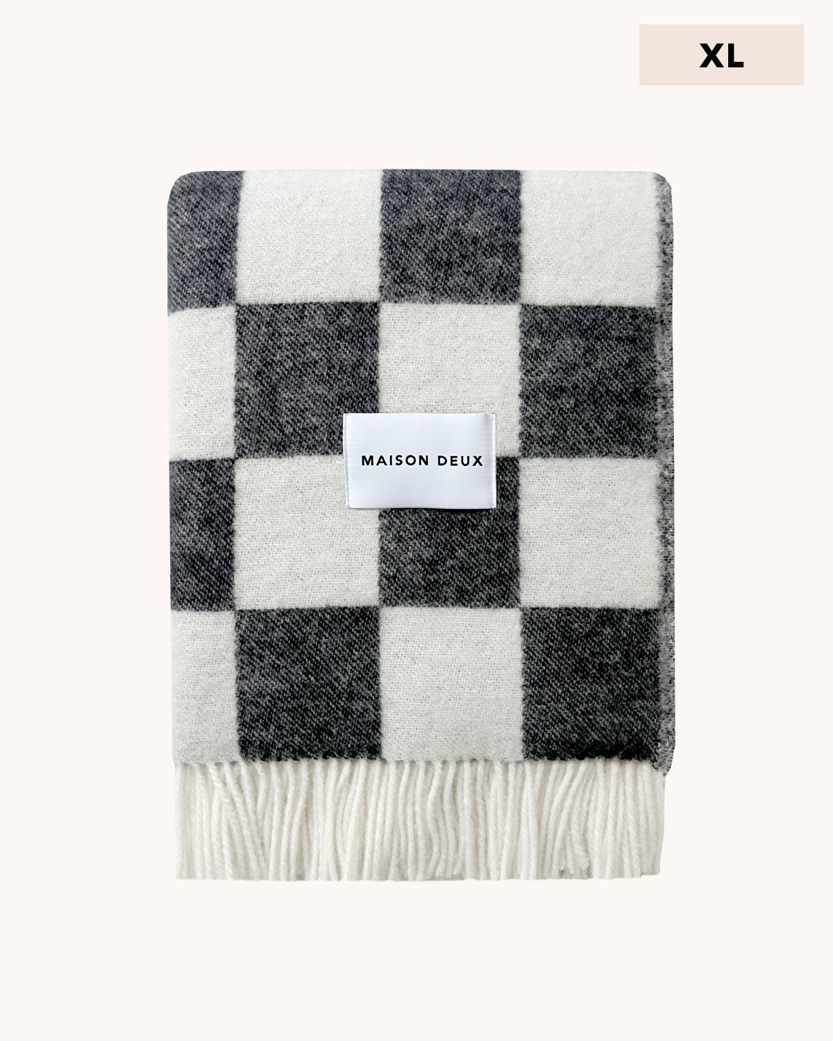 Checkerboard Blanket XL Black White