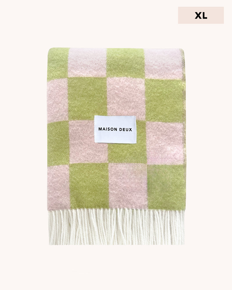 Checkerboard Blanket XL Kiwi Pink