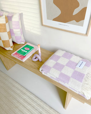 Checkerboard Cushion - Lilac White