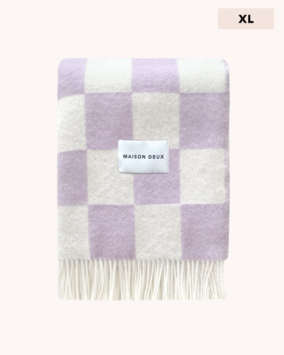 Checkerboard Blanket XL Lilac White