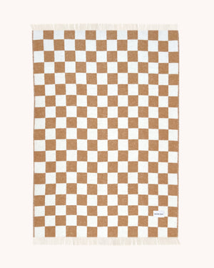 Checkerboard Blanket Terra White