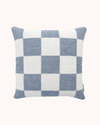 Checkerboard Cushion - Denim White