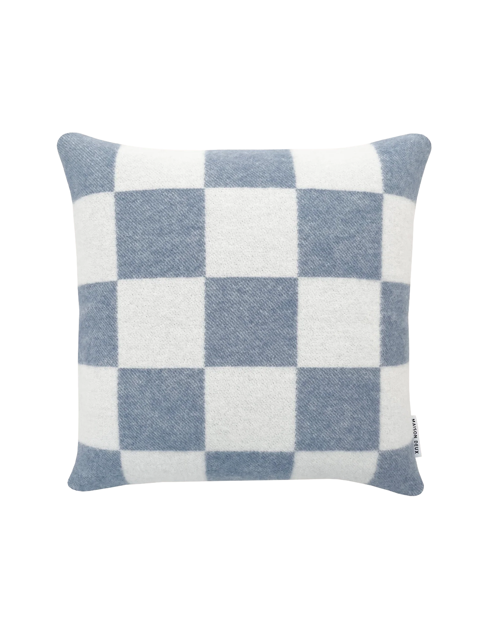 Checkerboard Cushion Cover Denim White