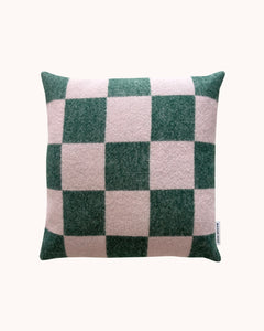 Checkerboard Cushion Cover Green Pink