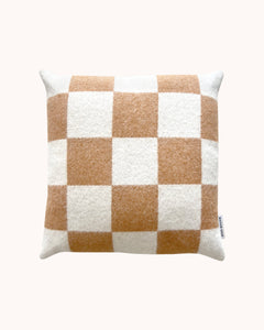 Checkerboard Cushion Cover Terra White
