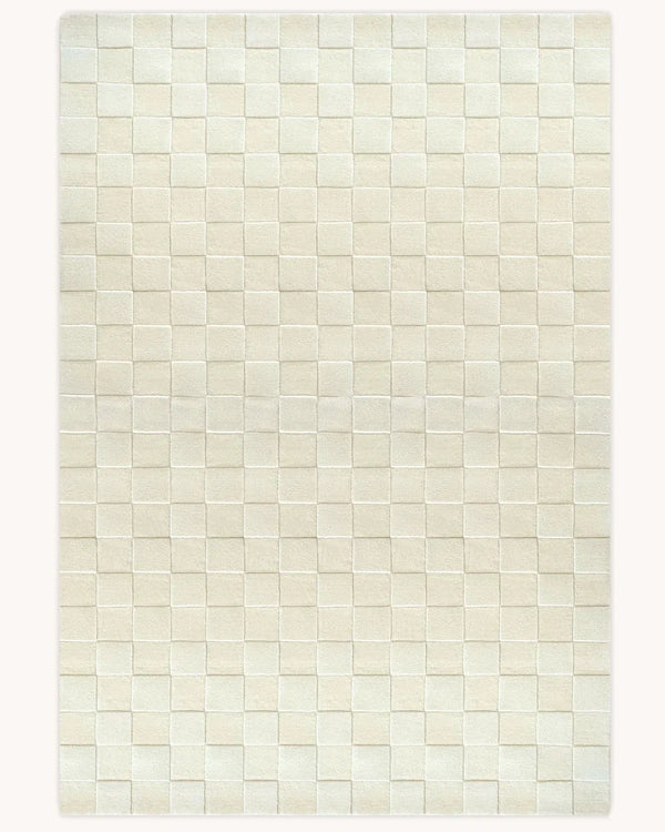 Checkerboard Rug Off White 200 x 300