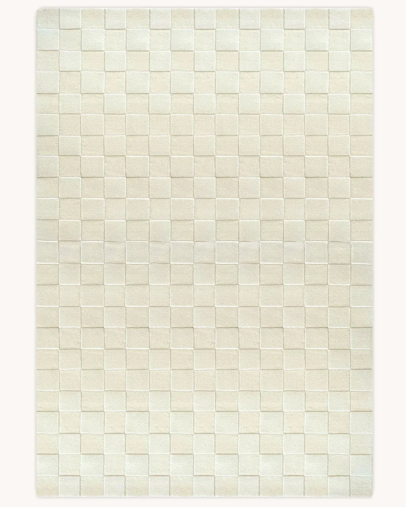 Checkerboard Rug Off White 200 x 300