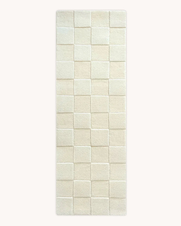 Checkerboard Rug Off White