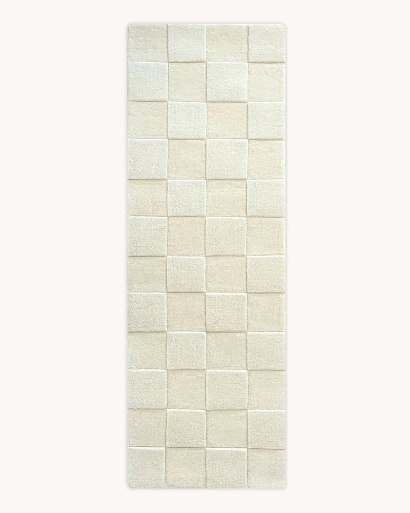 Checkerboard Rug Off White