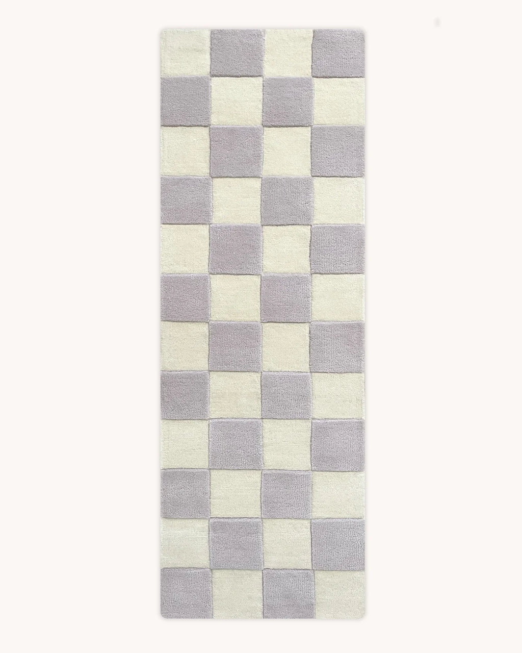 Checkerboard Runner Rug Lilac