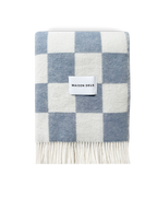 Checkerboard Blanket Denim White
