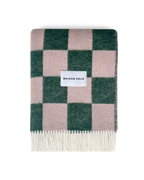 Checkerboard Blanket Green Pink