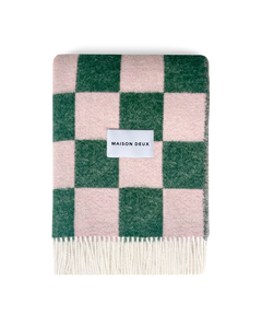 Couverture Damier Vert Rose - Sample Sale