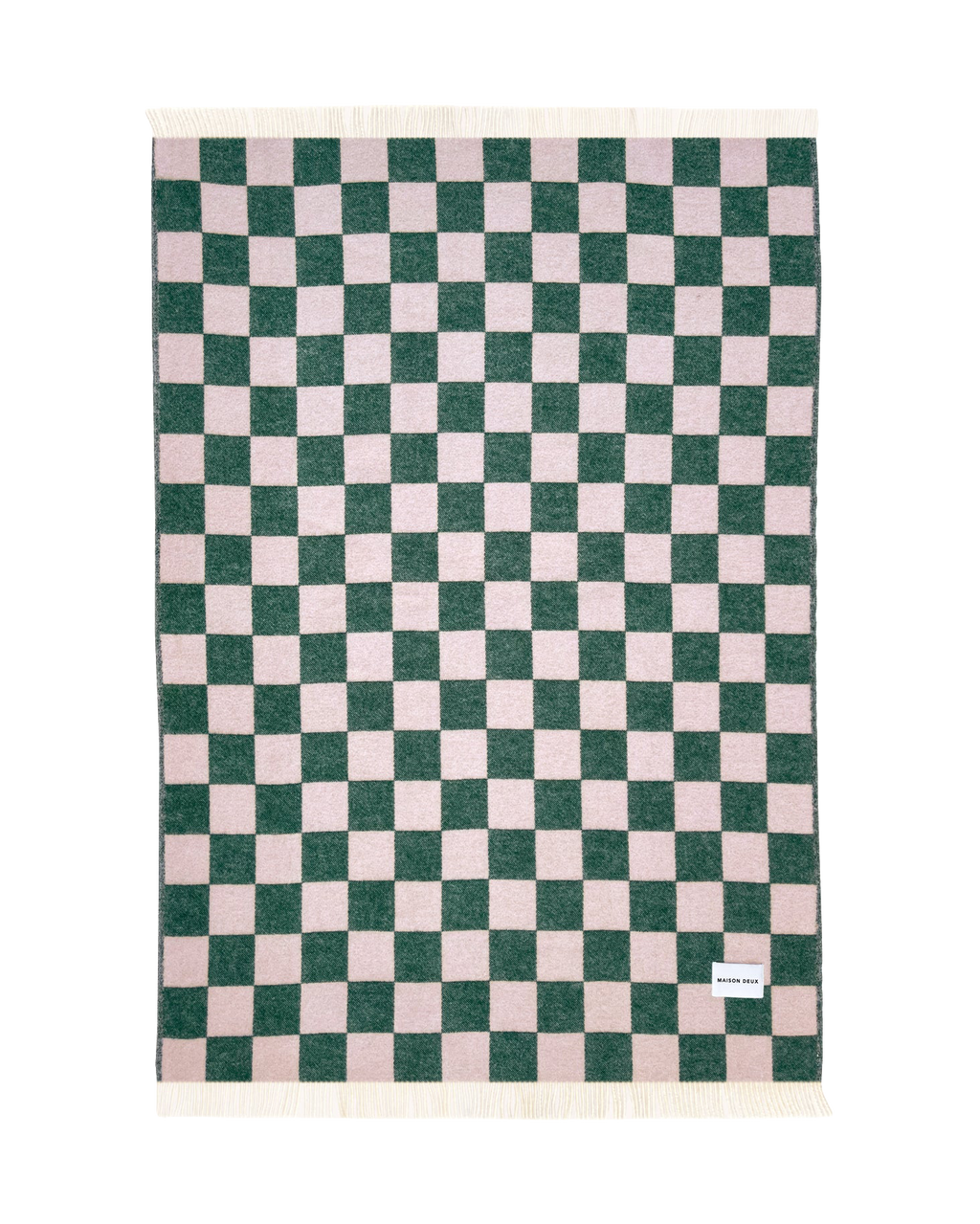 Checkerboard Blanket Green Pink