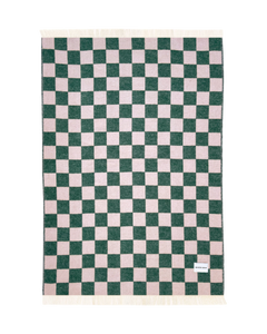 Checkerboard Blanket Green Pink