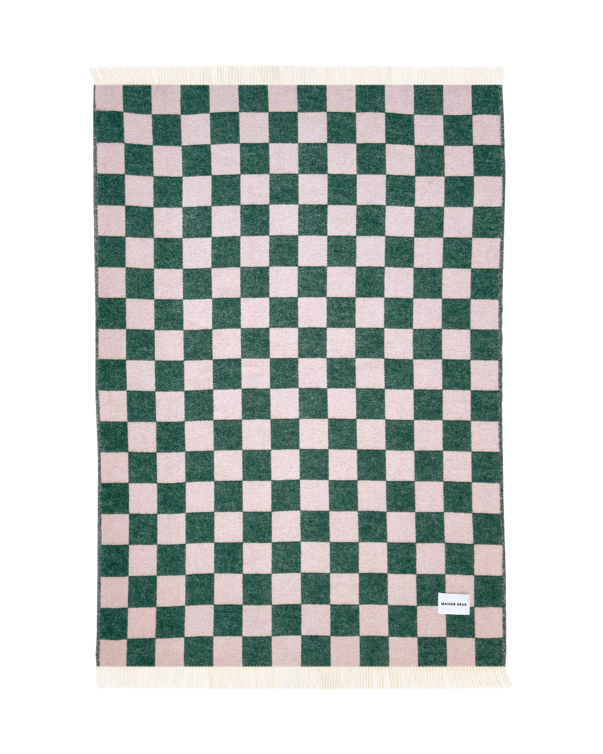 Checkerboard Blanket Green Pink