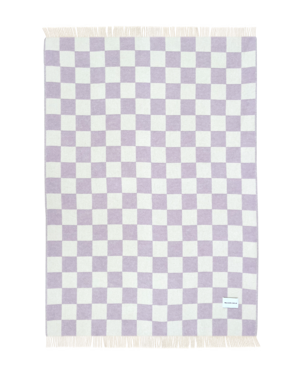 Checkerboard Blanket Lilac White