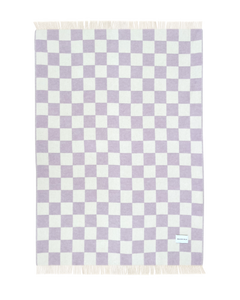 Checkerboard Blanket Lilac White