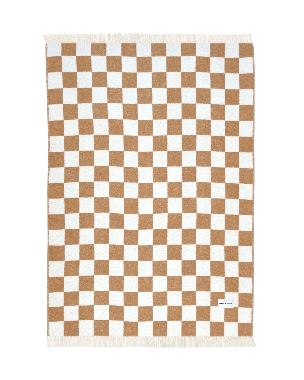 Checkerboard Blanket Terra White