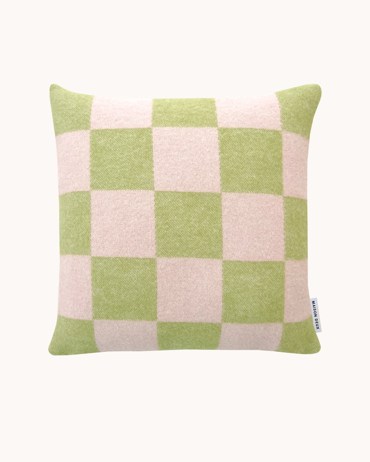 Checkerboard Cushion Cover Kiwi Pink