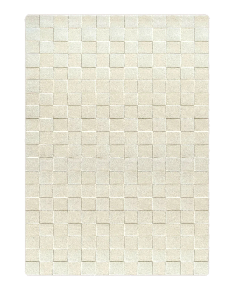 Checkerboard Rug Off White 170 x 240 cm