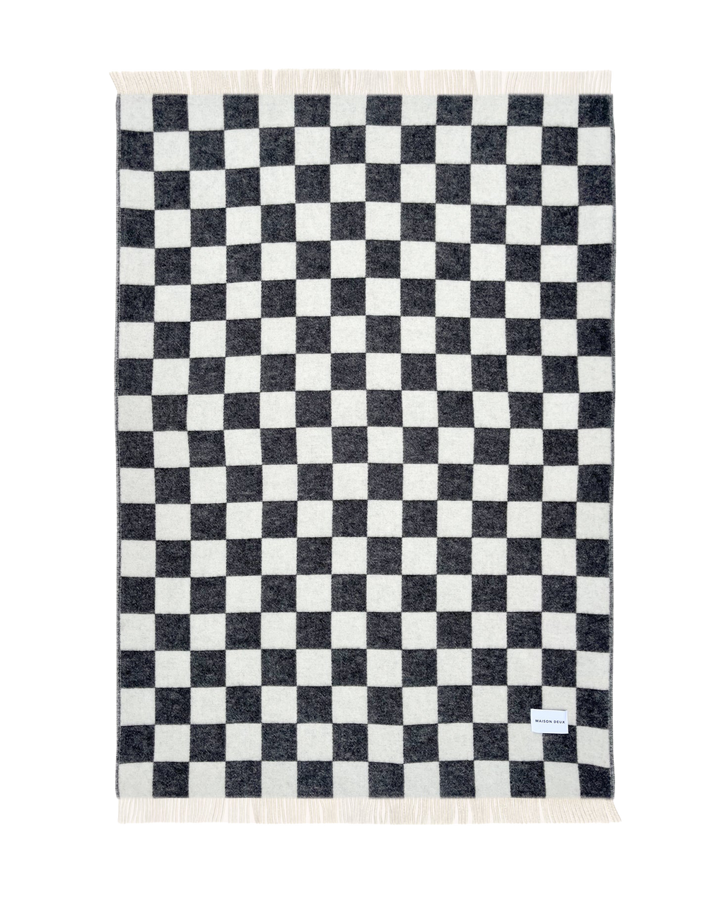 Checkerboard Blanket Black White XL