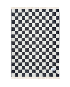 Checkerboard Blanket Black White