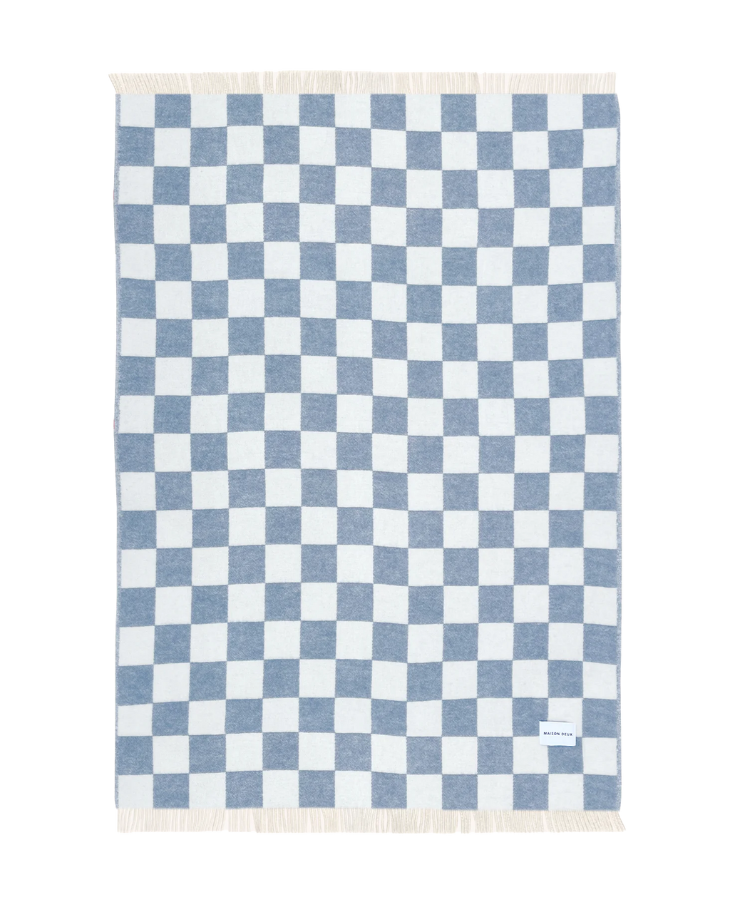 Checkerboard Blanket Denim White
