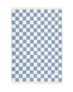 Checkerboard Blanket Denim White