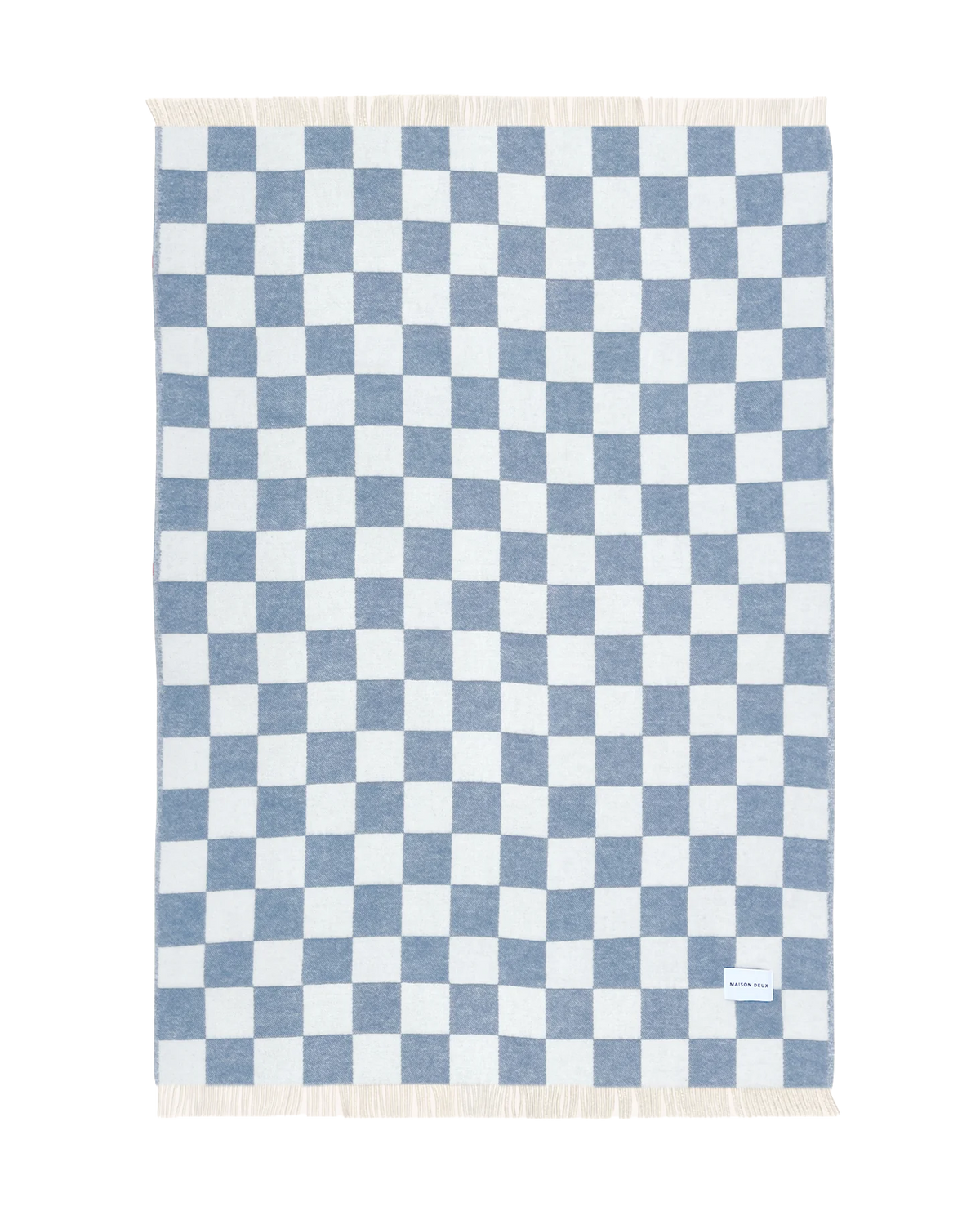 Checkerboard Blanket Denim White