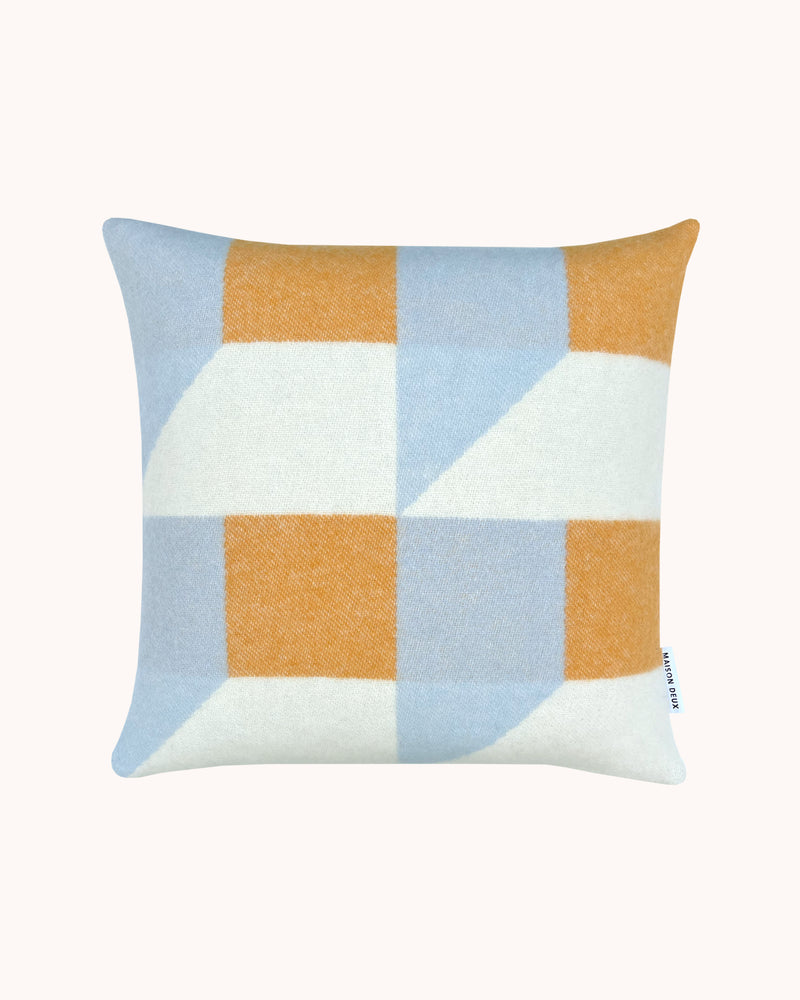 Cubics Cushion Cover Blue Honey