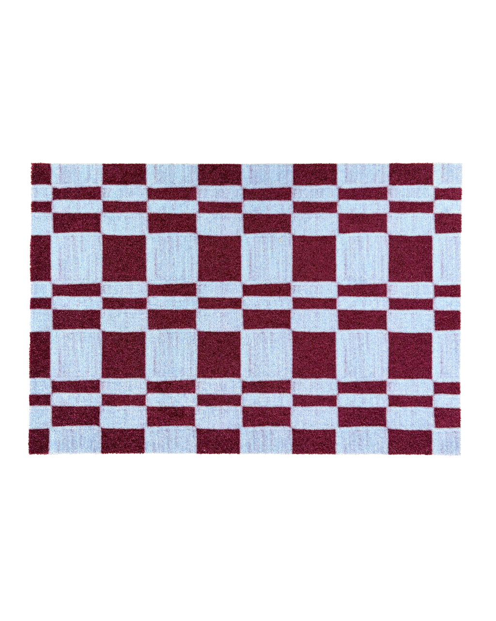 Custom Size Doormat Chalky Check Bordo Light Blue